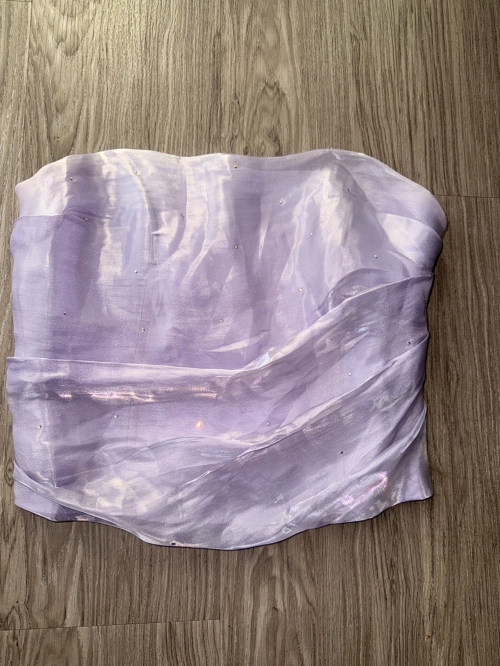 Aspeed Lavender Strapless Organza Shine Corset Top